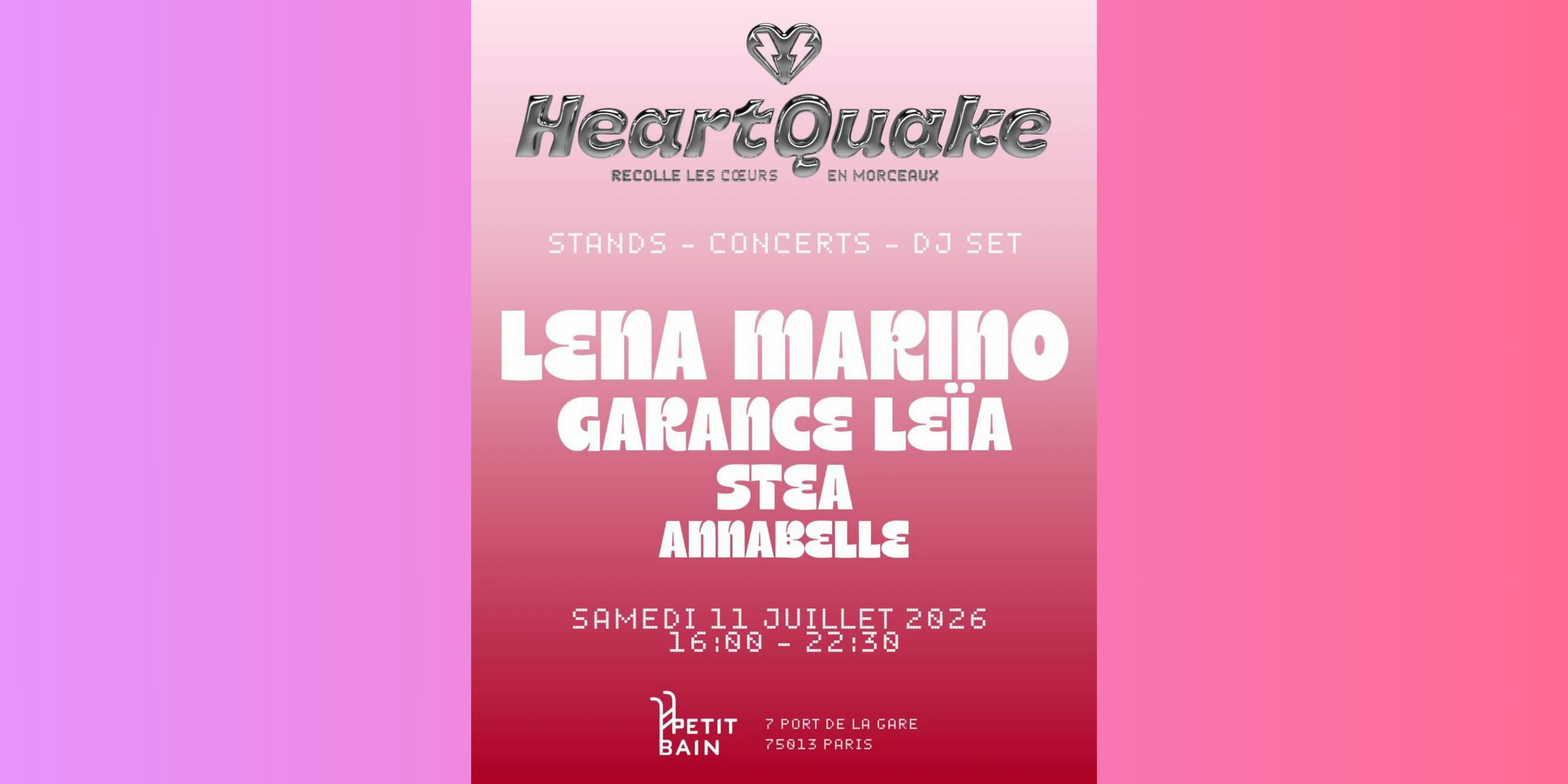 Pop-up Houat is Love × Heartquake au Petit Bain, samedi 11 juillet